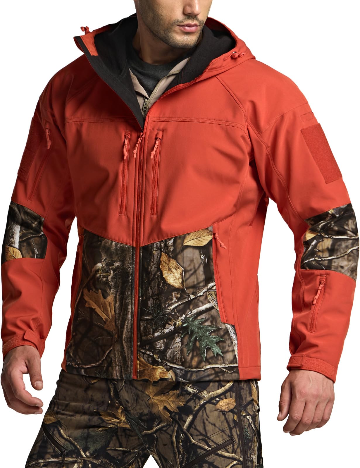 CQR Men's Tactical Softshell Jacket, Winter Warm Fleece Lined Coat, Water Resistant Outdoor Hunting Hiking Rain Windbreaker