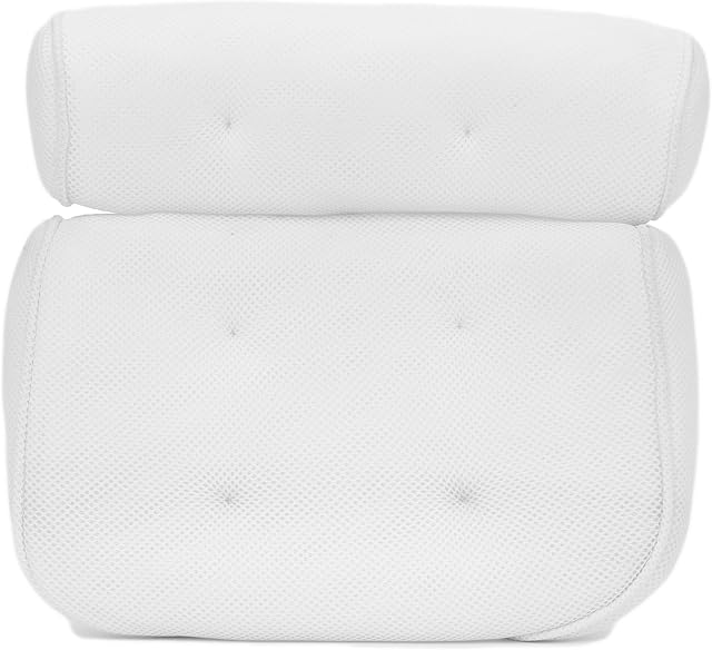 TRIXES Luxury Bath Pillow with Suction Cups 2 Panel Head, Neck and Shoulder Cushion - Comfort Design Home Spa Relaxation Muscle Tension Relief - Suitable for Jacuzzi Hot Tubs