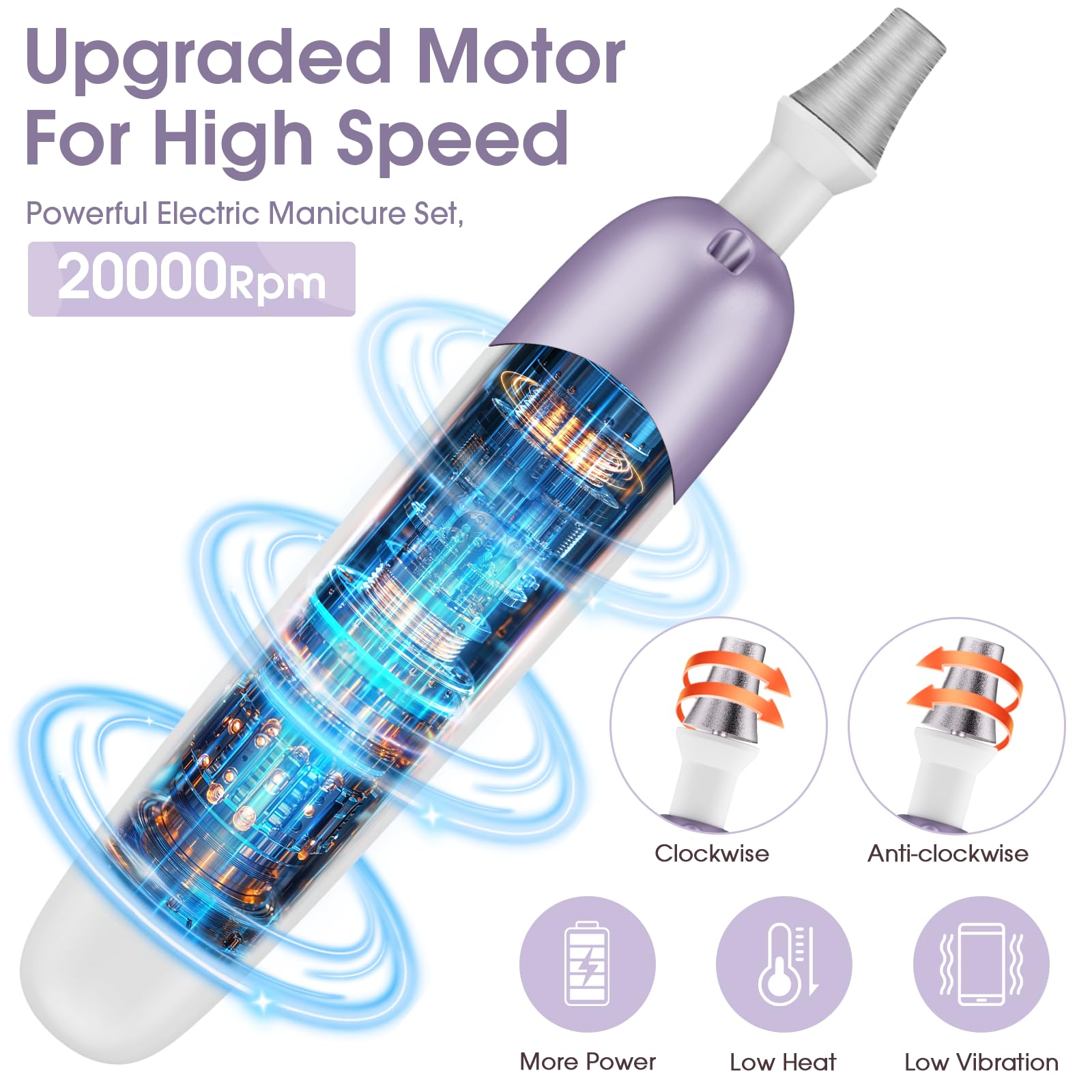 Hoxida Cordless Electric Nail File and Nail Drill Kit