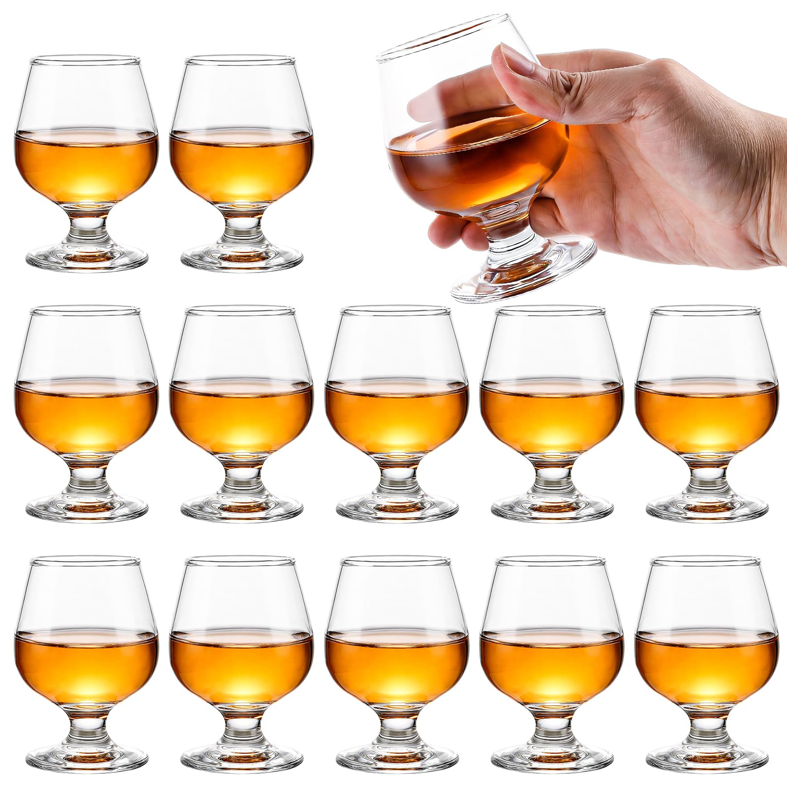 12er Set Cognacgläser 150ml Cognac Gläser Cognacschwenker Schnapsgläser Set Perfekt für Zuhause, Restaurants und Partys | Spülmaschinenfest