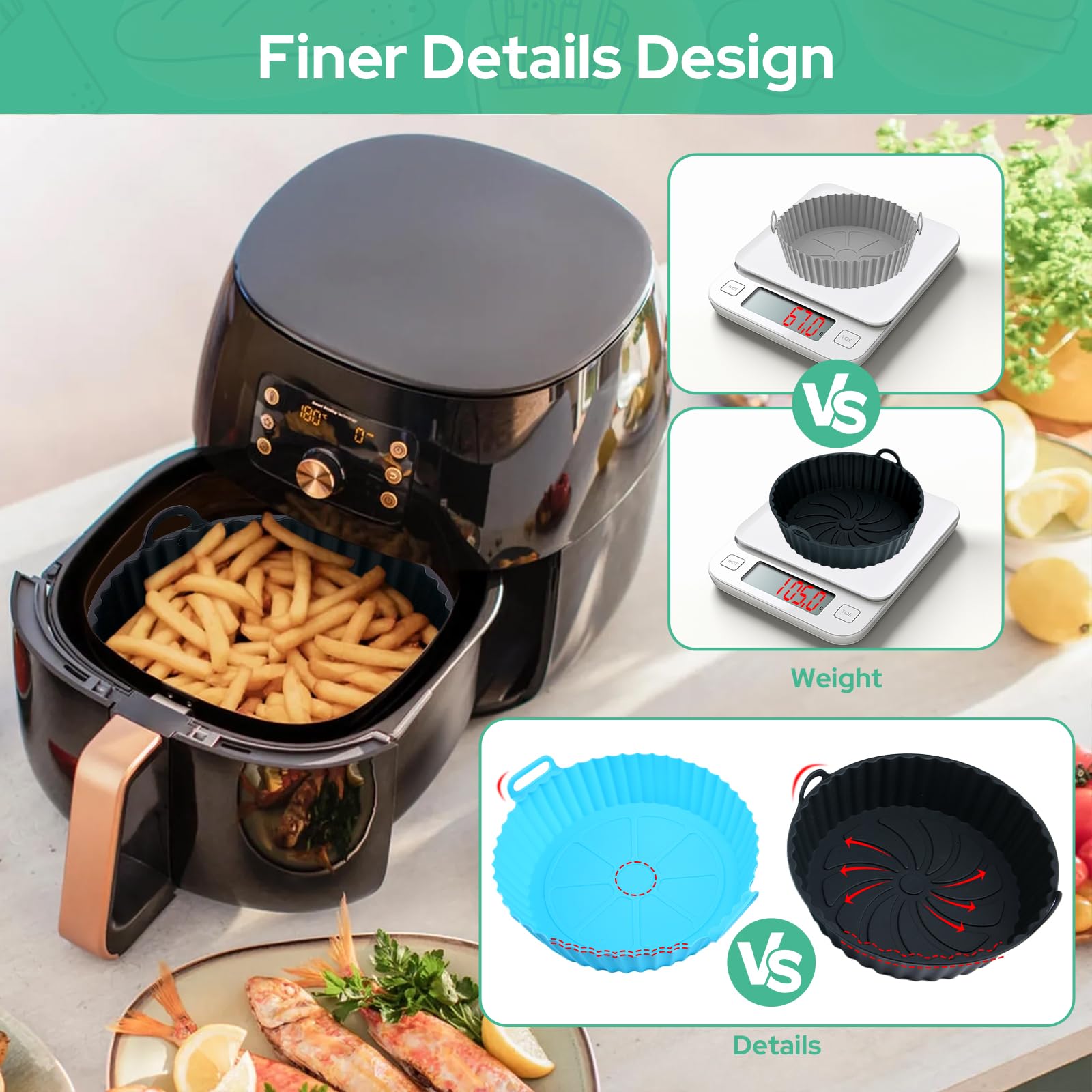 Alyvisun Air Fryer Silicone Liners - Image 4