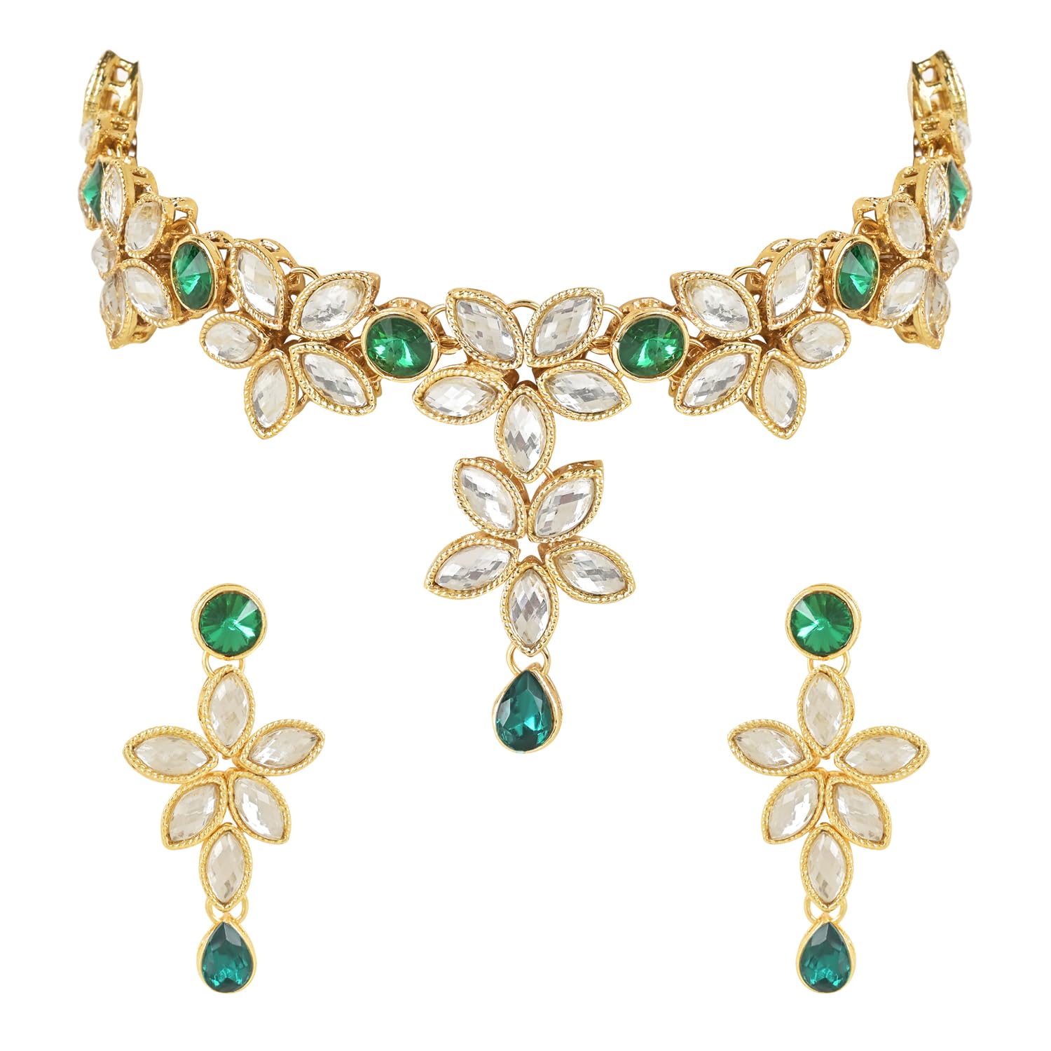 See full amazon price history chart for I Jewels 18K Gold Plated Traditional Floral Design Kundan Studed Necklace Jewellery Set with Earrings for Women And Girls (IJ367G) I Jewels 18K Gold Plated Traditional Floral Design Kundan Studed Necklace Jewellery Set with Earrings for Women And Girls (IJ367G) (B0C7N3YNJV) Amazon Price History, Amazon Price Tracker