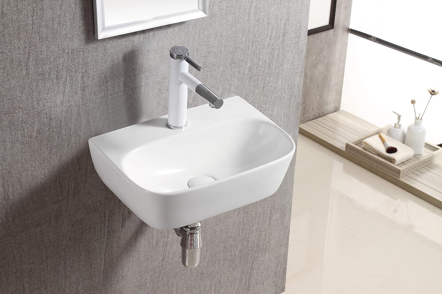 JDM Ceramic Glossy Finish Table Top Countertop Basin | Over Counter Top Wash Basin For Living Room | Washbasin Countertop, Thin Rim (16 * 12, White) (B0D2Y2GCZF) Amazon Price History, Amazon Price Tracker