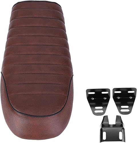 Motocicleta, motocicleta Cafe Racer motocicleta cuero PU vintage Cafe Racer cojín plano para Cg125 Gn Cg Cb400Ss(C) Cafe Racer marrón Cafe Racer