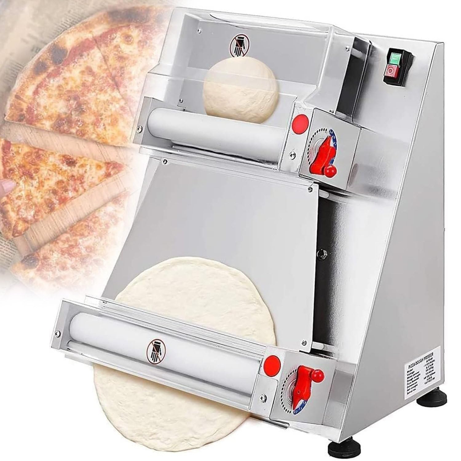 Sfogliatrice per Pizza Commerciale, pressa per Pizza Commerciale Automatica da 30/40 cm, Macchina per sfogliare la Pizza elettrica da 600 W, per ristoranti, 40 cm