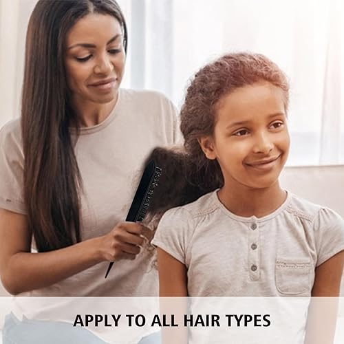 Miniatura 6 de Juego de peine para peinar el cabello, cepillo de pelo de cola de rata, cepillo de borde para cepillado de bordes y espalda, peinar, cortar el