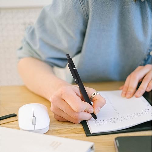 Miniatura 4 de LINFANC Paquete de 6 bolígrafos de gel, bolígrafos de tinta negra, bolígrafos de escritura suave de punta fina, bolígrafos lindos de tacto suave,