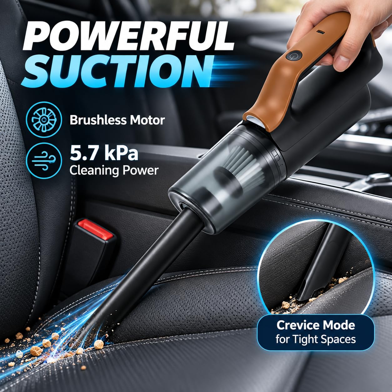 Aspiradoras de Mano 4 en 1, Aspiradora Inalámbrica para Coche con Luz LED