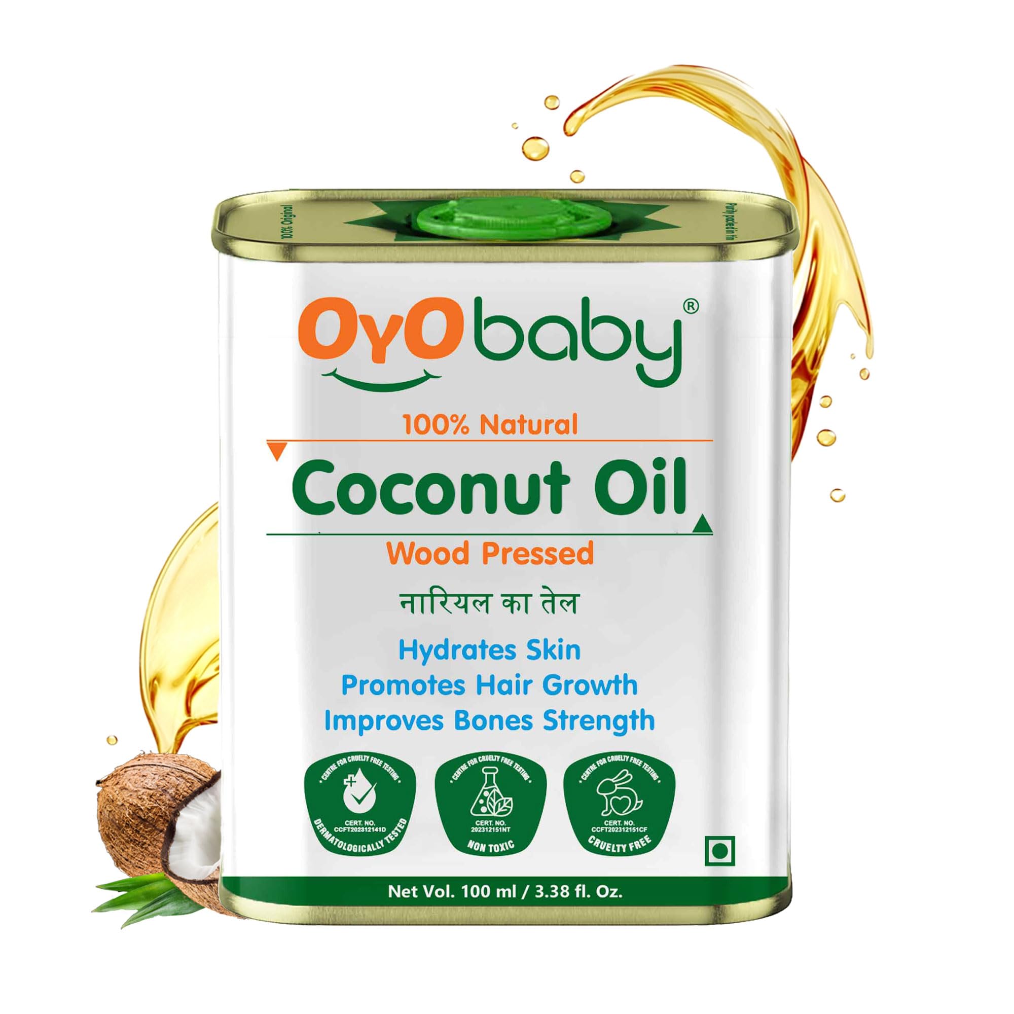 OYO BABY Virgin Coconut Oil for Skin & Hair (Cold Pressed Coconut Oil) 100ml-image-16