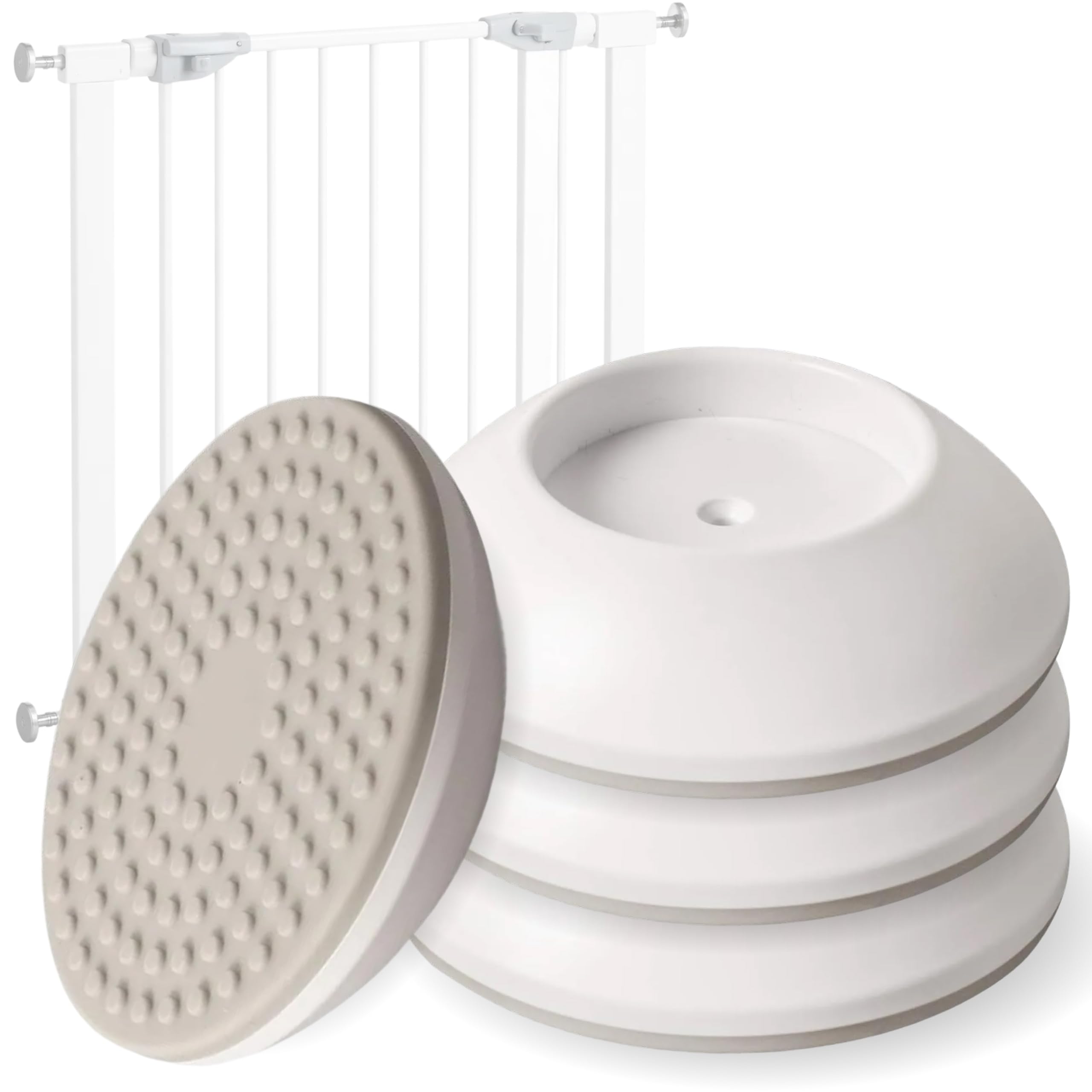 FUCHSI 4 Stk Wandschutz Treppengitter - Ohne Kleben & Bohren I Wandschutz Pads für Treppenschutzgitter Ohne Bohren I Elefantenfüße Türschutzgitter fur Türgitter Baby Kindertürengitter Babygitter Tür