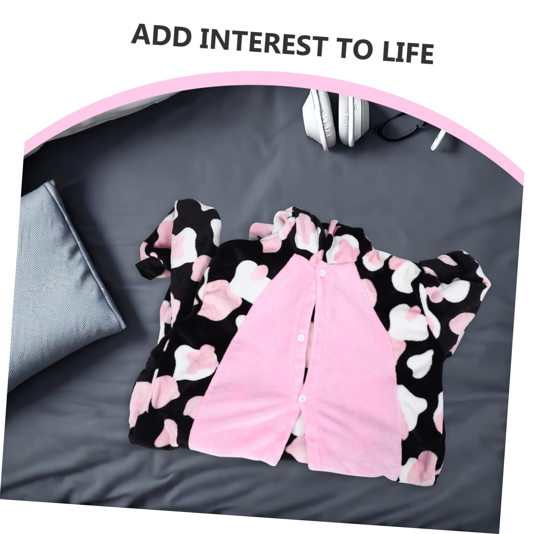 VALICLUD Pigiama Onesie Unisex in Spessa con Floreali Rosa Costume per Adulti per Halloween Natale e Feste XL