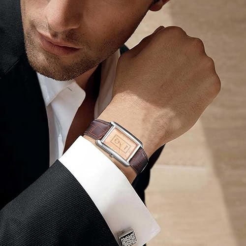 Miniatura 4 de Avaner Relojes de pulsera cuadrados vintage relojes retro casuales de negocios de cuero de cuarzo analógico para hombres y mujeres