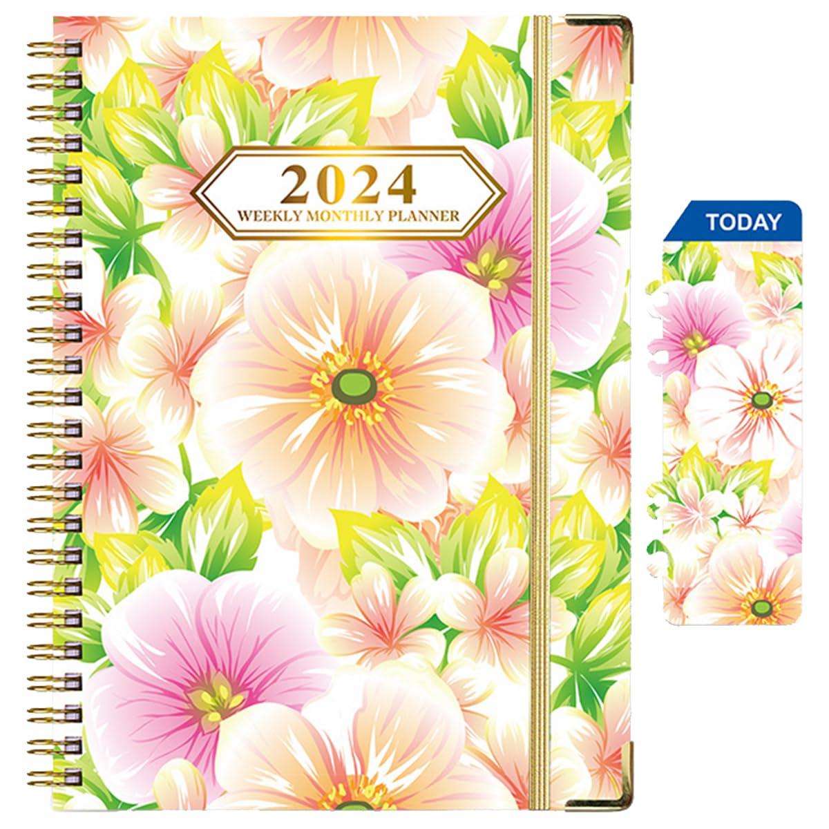 AdKot 2024 - Agenda 2024 - Agenda semanal 2024 - Enero 2024 - Diciembre 2024-15,8 x 21,7 cm Flor