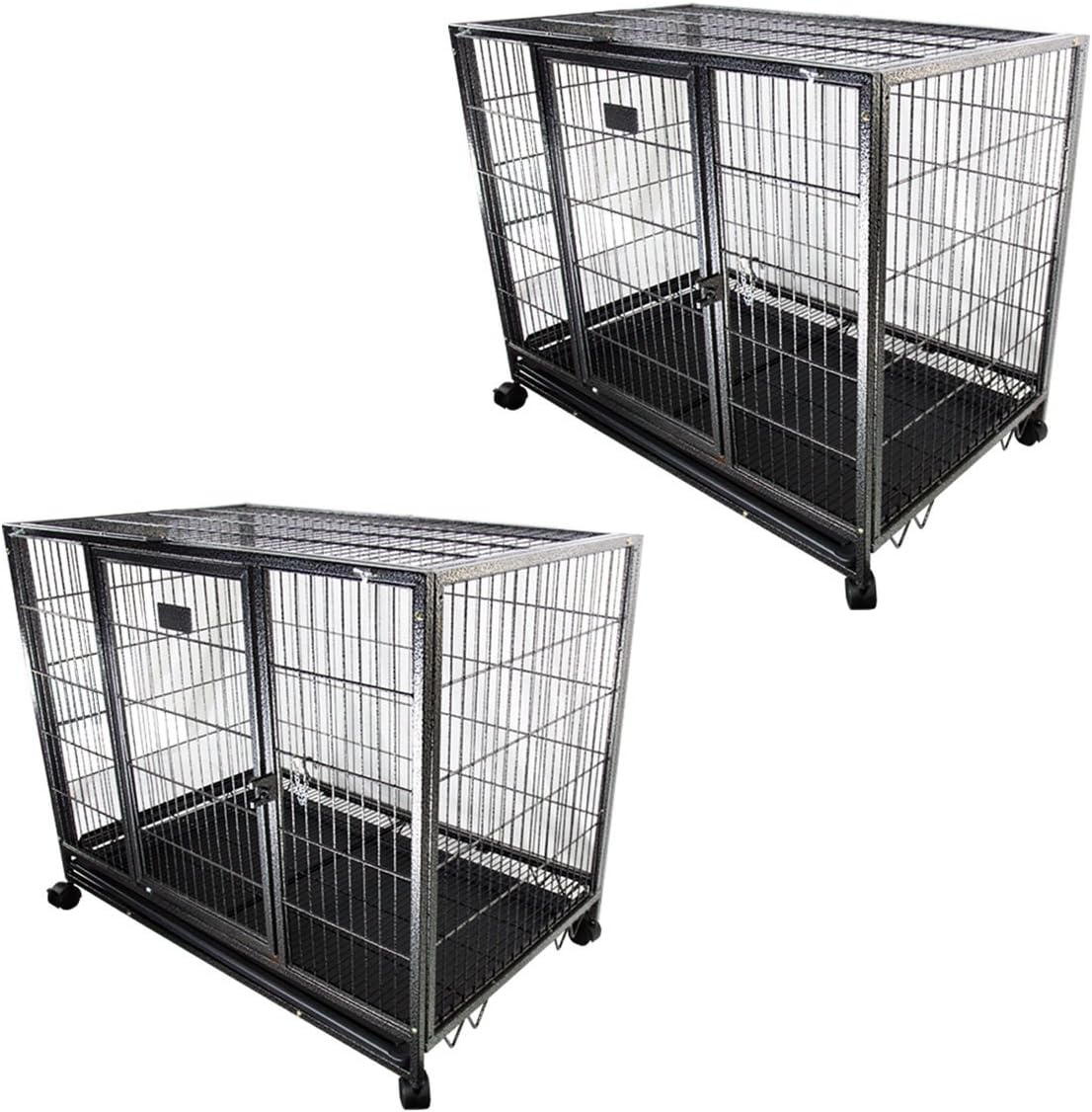 2 X 37 Dog Kennel Wheels Portable Pet Puppy