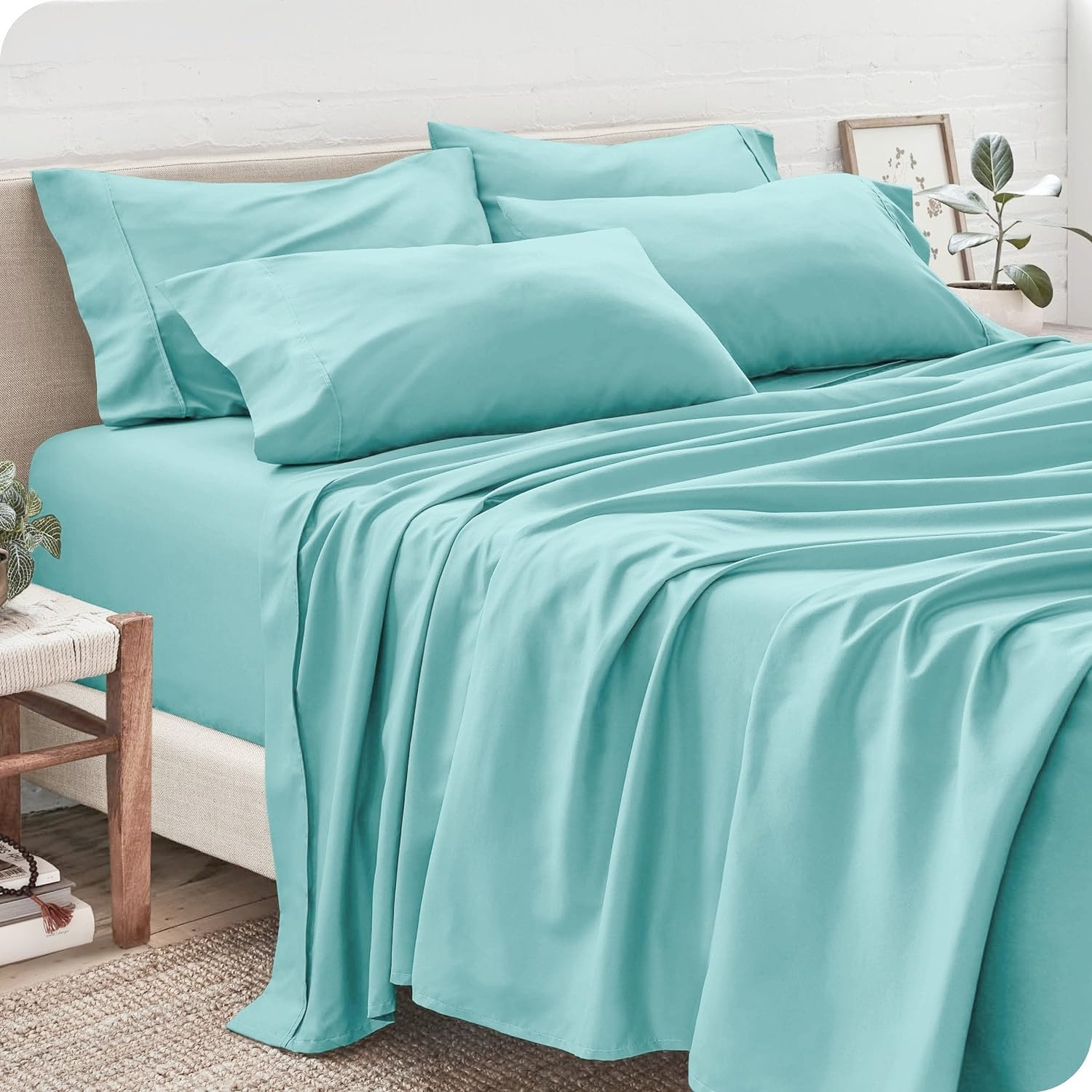 Soft Piece Bed Sheets Twin Bed Sheet Set 10 Inches Deep Pocket Egyptian  Cotton 1000 Thread Count Soft Cooling Sheets Sateen Weave Fade Wrinkle