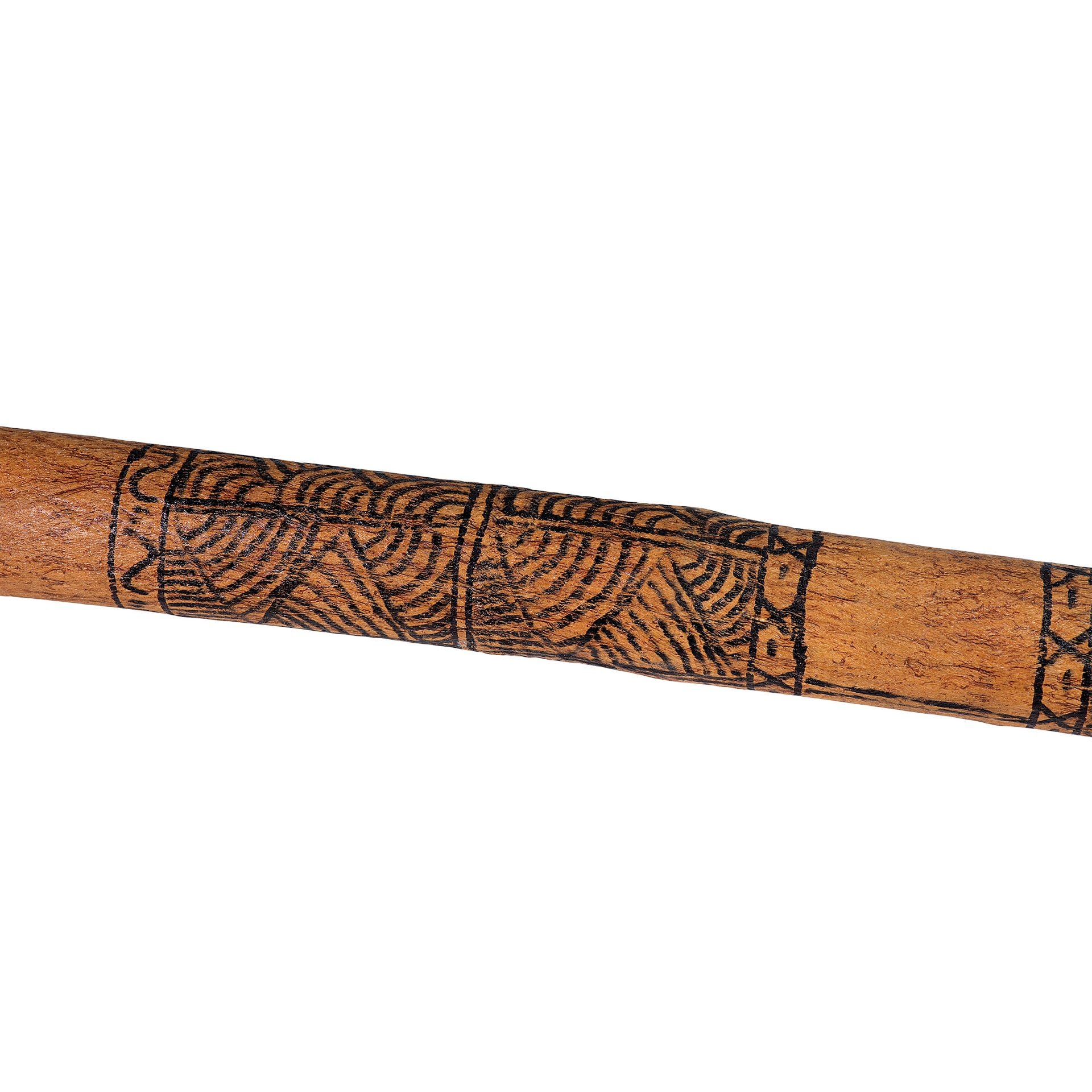Regenmacher 100cm aus Bambus mit Maori Motiven bemalt Rainmaker