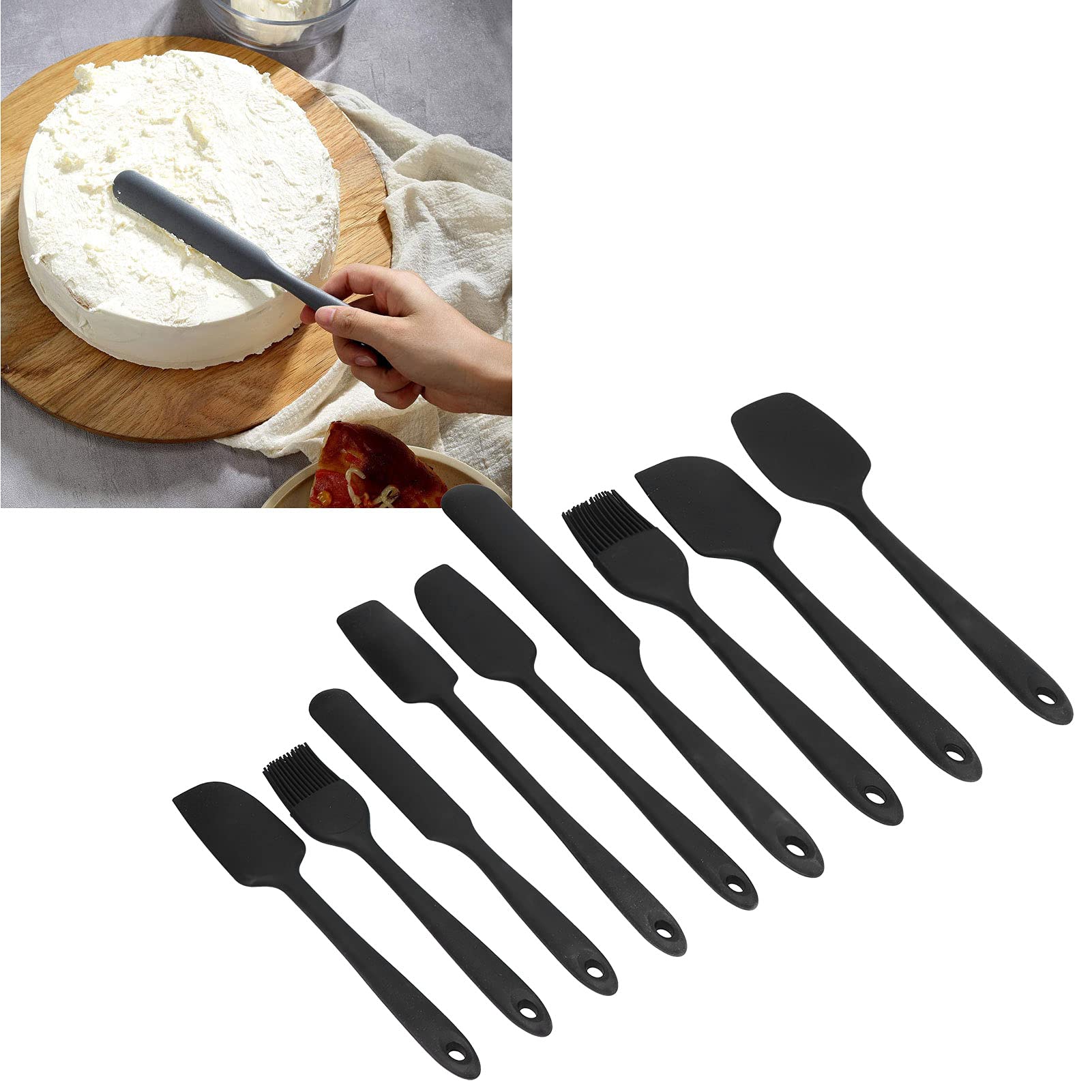 9 sztuk Mini zestaw silikonowych szpatułek elastyczny ręczny dżem ciasto krem szczotka do gotowania dla kuchni restauracji bezpieczne przybory kuchenne