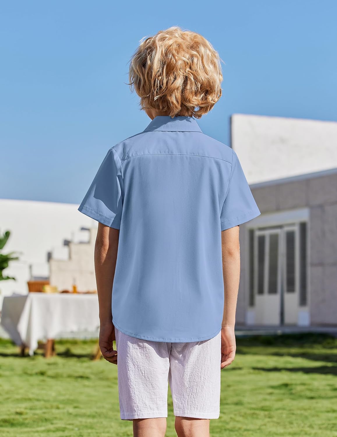 Arshiner Boys Cuban Guayabera Shirt Short Sleeve Button Down Shirt Summer Casual Linen Shirts for Kids 4-12 Years - Image 3