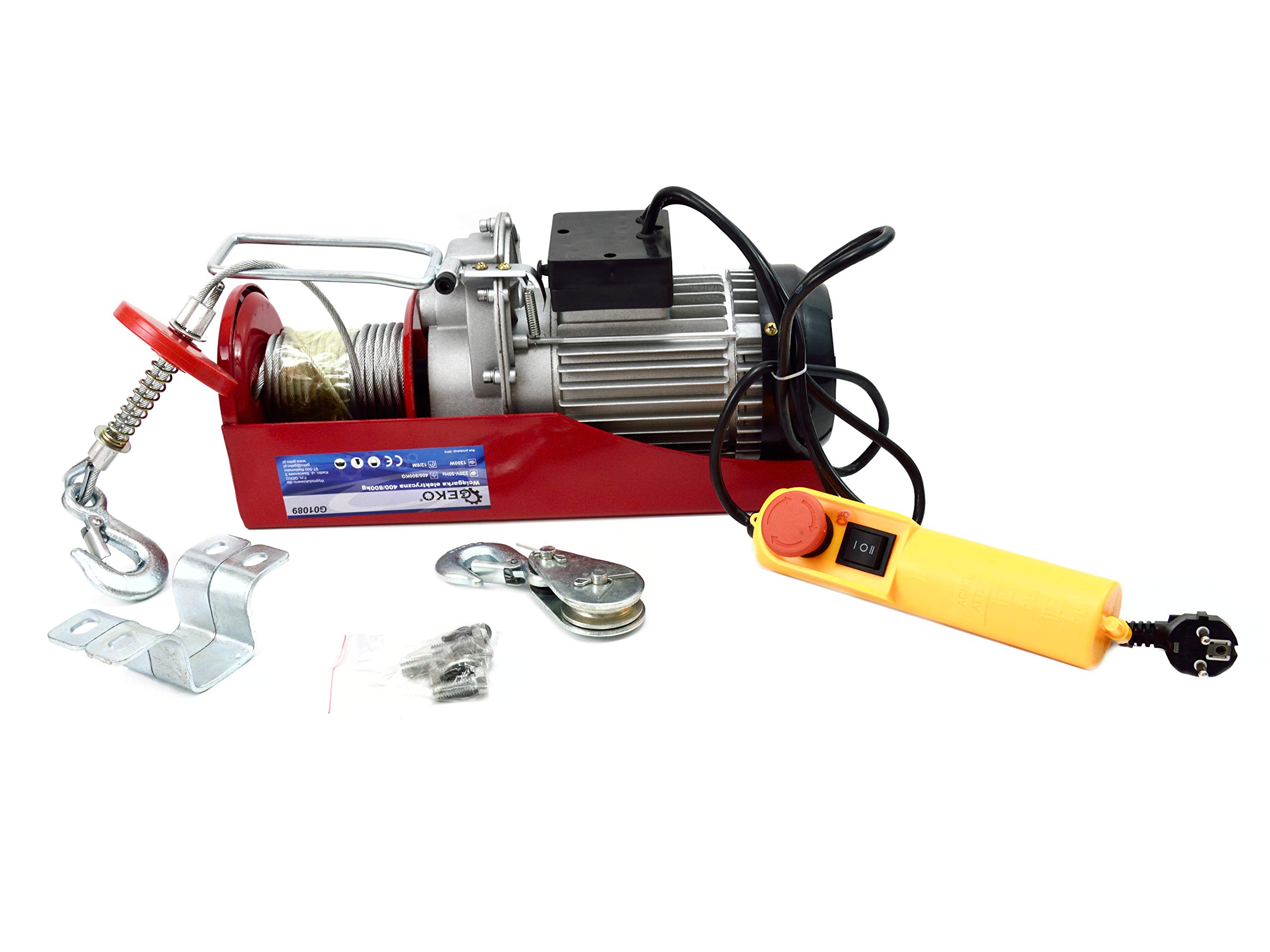 BSD Polipasto Eléctrico - Cabrestante Eléctrico para Taller - 1300W - 400/800kg - 12m