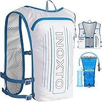 Vista 8 de INOXTO Chaleco de Hidratación para Correr Mochila, Paquete Ligero Aislado con Bolsa de Vejiga de Agua de 1.5L Mochila de Día para Senderismo