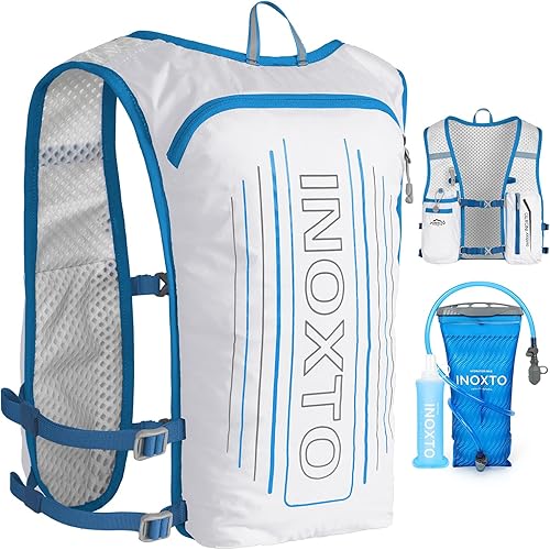 Miniatura 8 de INOXTO Chaleco de Hidratación para Correr Mochila, Paquete Ligero Aislado con Bolsa de Vejiga de Agua de 1.5L Mochila de Día para Senderismo