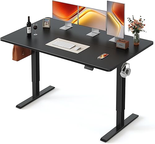 Miniatura 18 de FEZIBO Escritorio de pie, 48 × 24 pulgadas, altura eléctrica ajustable, para sentarse y ponerse de pie, escritorio de oficina para computadora con