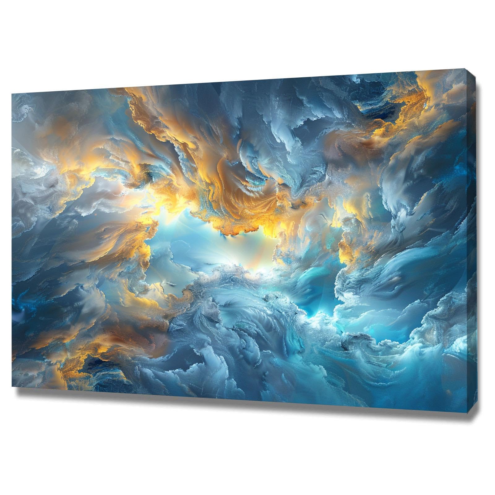 Lienzo de arte abstracto de nubes con acabado enmarcado premium 8