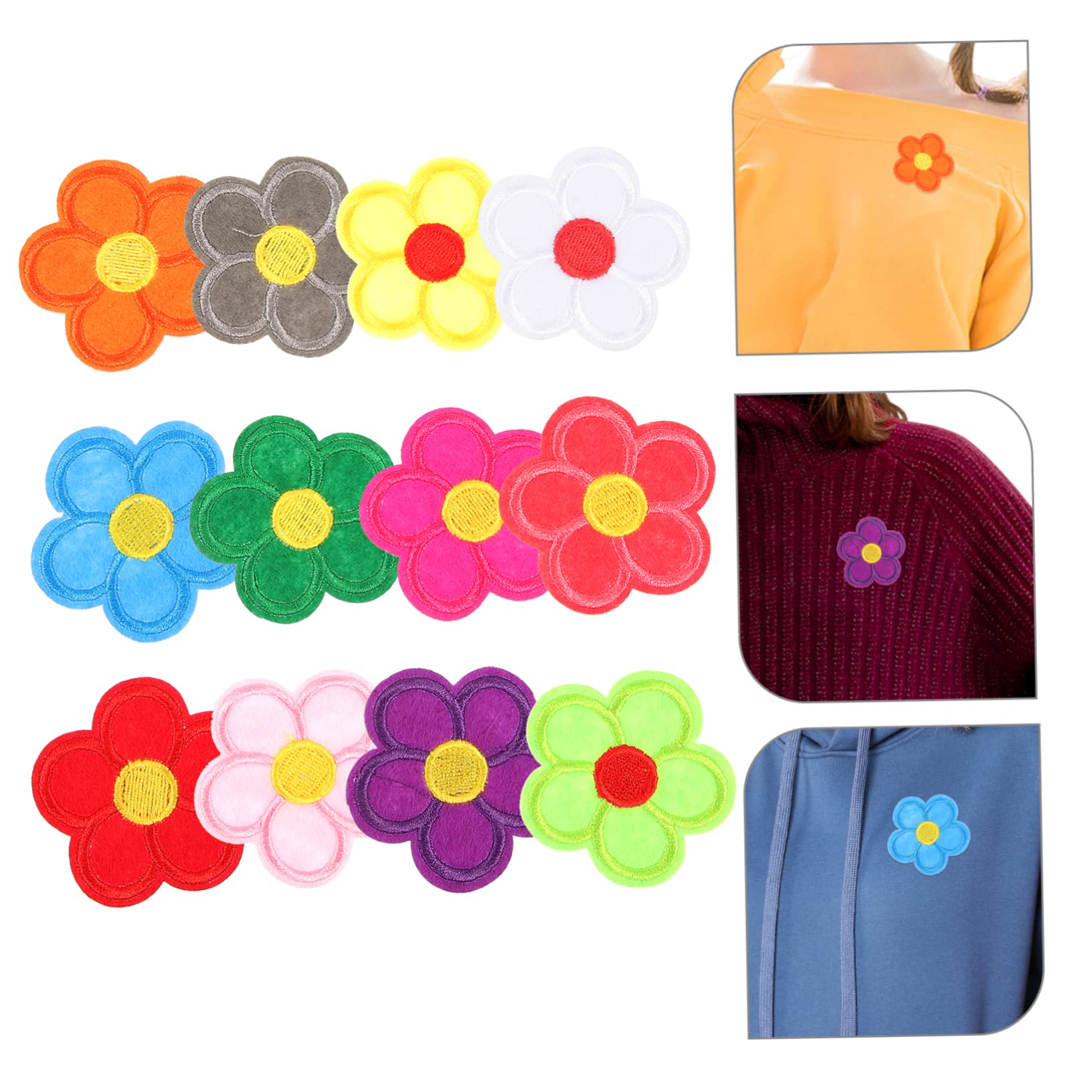Adornos para Ropa, Parches Bordados de Tela Flores, 60 Parches for Reparar y Decorar