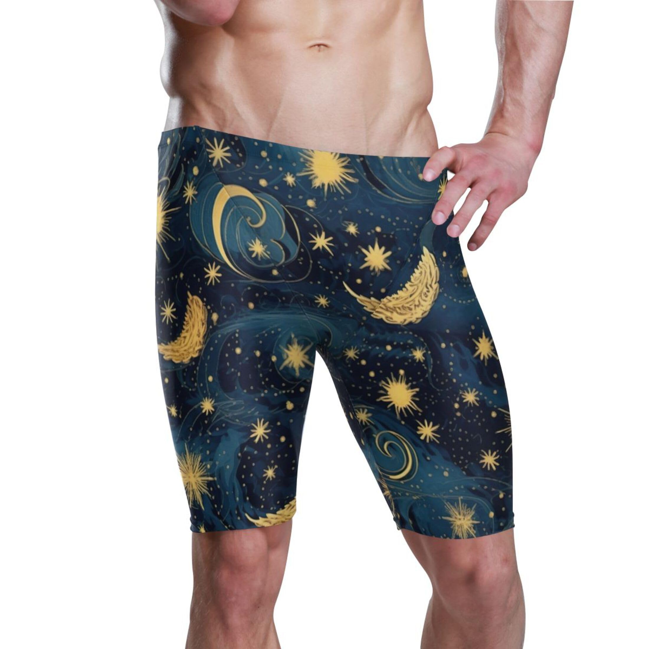 Boho Gold Moon Sun Mens Swim Jammers Swimsuit XL B0400199
