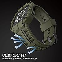 Vista 3 de GELISHI Compatible con Fitbit Versa 2 bandas con funda, correa protectora para hombres, correa deportiva resistente para reloj inteligente, verde