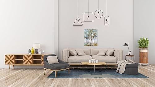 Miniatura 5 de NdcSkyArt Lienzo decorativo para pared, pintura abstracta pintada a mano del bosque para decoración moderna del hogar
