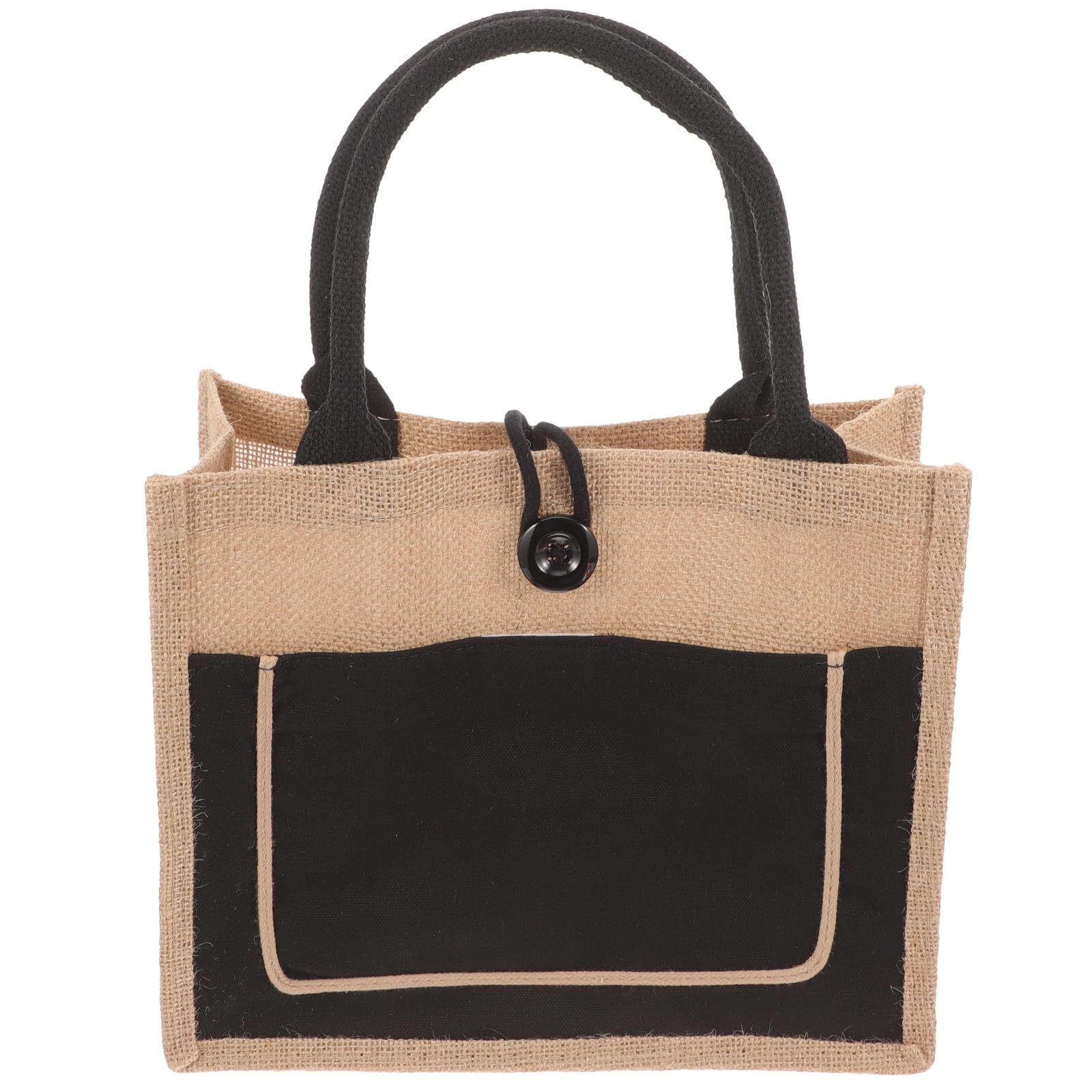 Bolsa grande de yute para supermercado y playa con asas resistentes 8