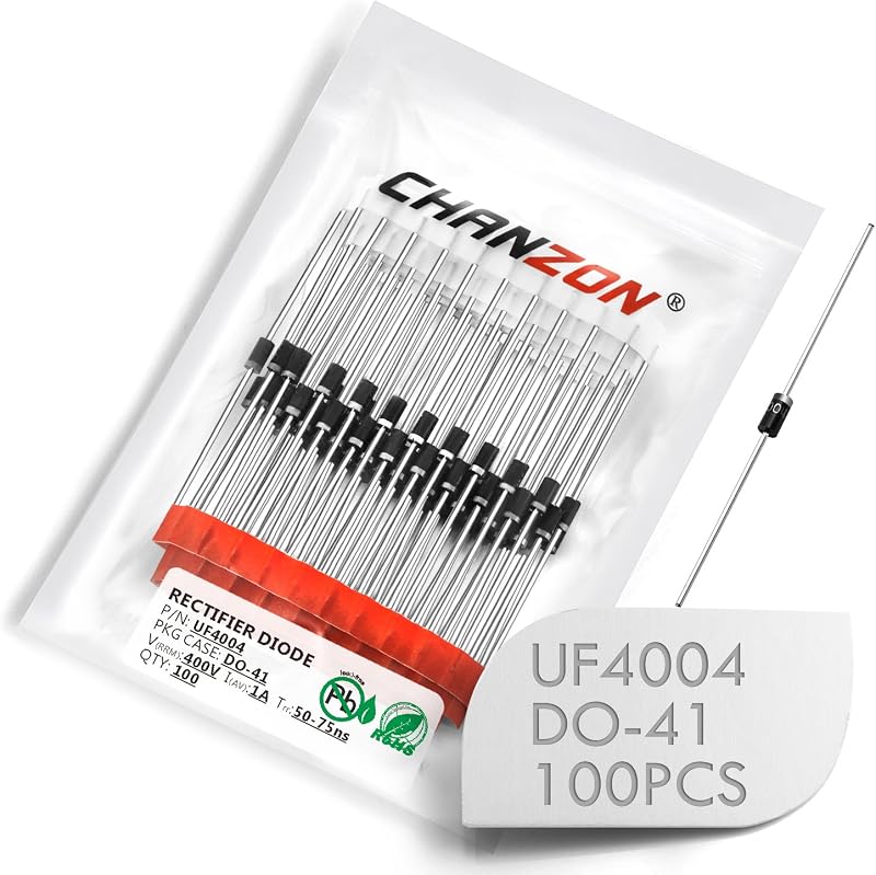 Chanzon UF4004 Ultra Fast Recovery Rectifier Diode 1A 400V 50-75ns DO-41