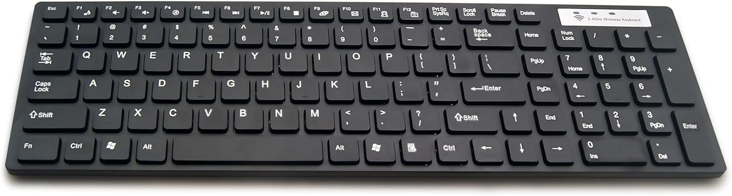 Supersonic SC-530KBM Ultra Thin Wireless Keyboard/Mouse Combo, Comfortable Typing, 15° Tilted Angle, 104 Keys, Auto Sleep, 2.4G Wireless Dongle, 33FT Range, Compatible with Android, Windows and Mac
