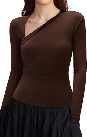 SUUKSESS Modal Cashmere Long Sleeve T Shirts for Women