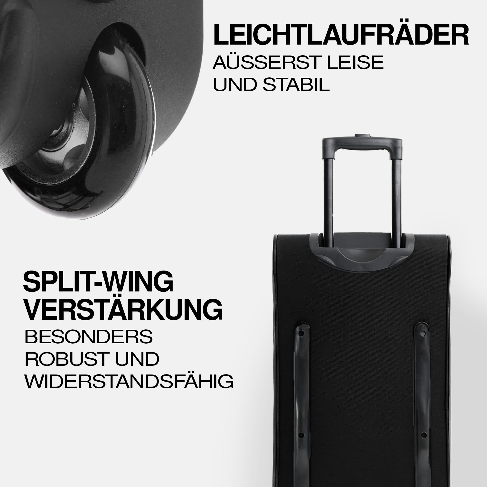 FERGÉ Reisetasche mit Rollen Paris | Separates Schuhfach Weichgepäck Trolley Reisetasche Weekender Paris 90 Liter, schwarz