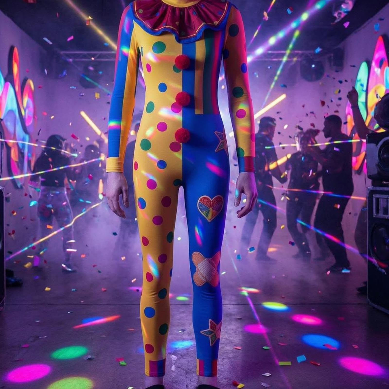 Scarpe Da Clown per Adulti Cosplay Giochi di Ruolo Calzature Halloween Costumi Spettacoli Teatrali Festival Festa a Tema Tuta Da Clown Aderente Lunga