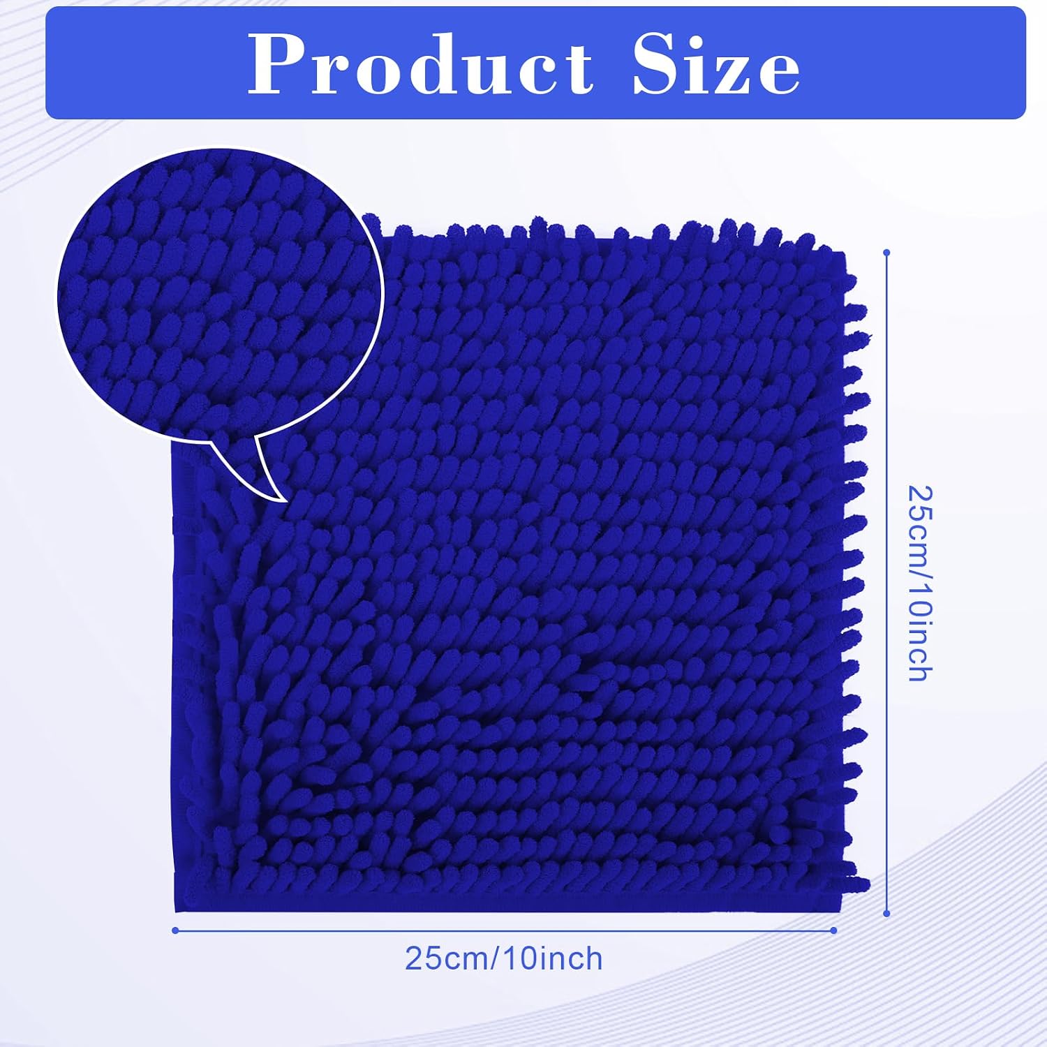 Locker Rug School Locker Carpet Chenille Locker Carpet with Non Skid Backing Locker Decorations (2, Blue, 10X10in)