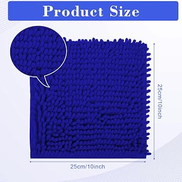 Locker Rug School Locker Carpet Chenille Locker Carpet with Non Skid Backing Locker Decorations (2, Blue, 10X10in)