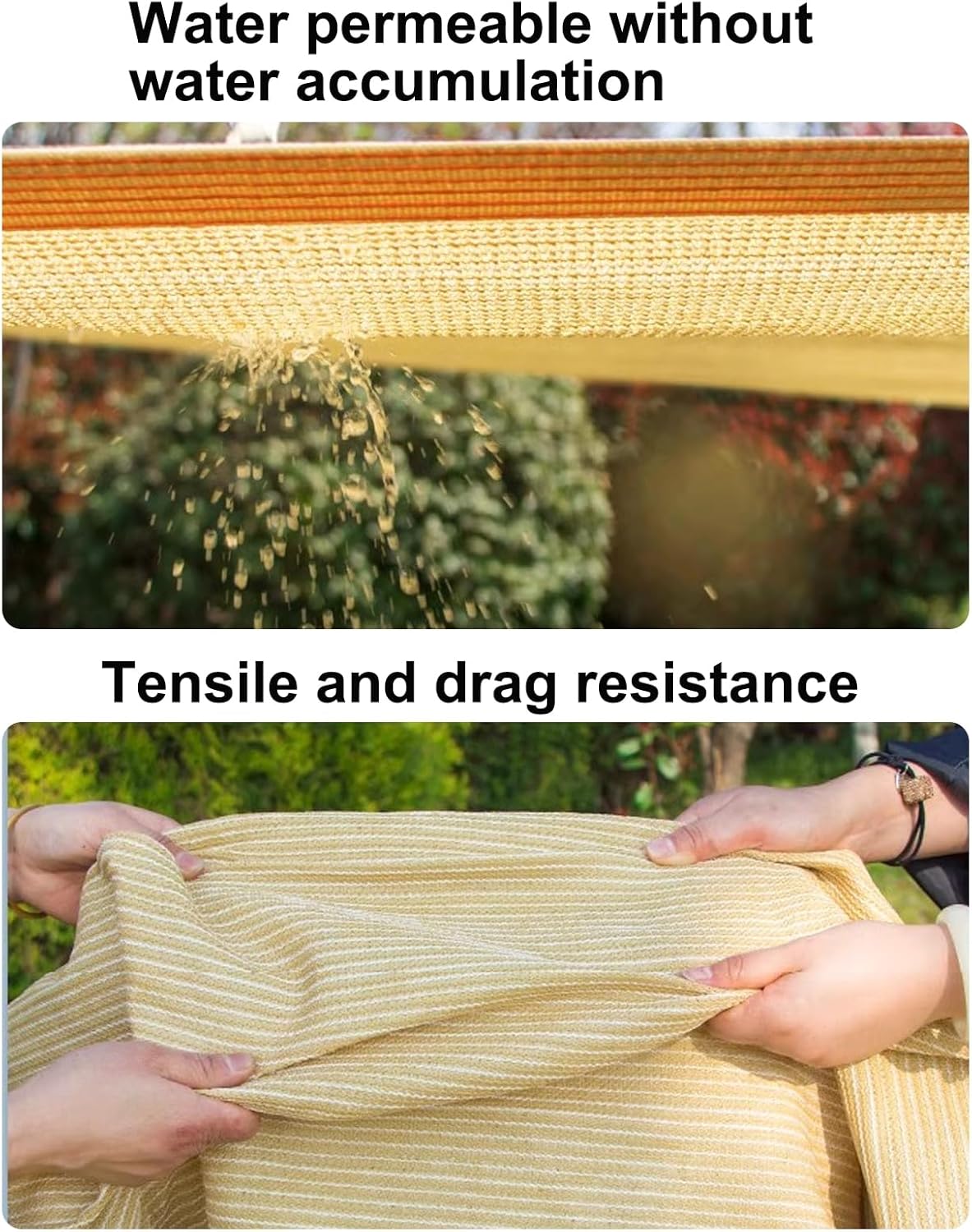 Beige Shade Cloth, 98% Garden Sun Shade Net Sun Screen Mesh Durable Mesh Shade Tarp with Reinforced Grommets for Outdoor Deck Backyard Patio Garden Pergola Cover Canopy,Beige,2 × 2m