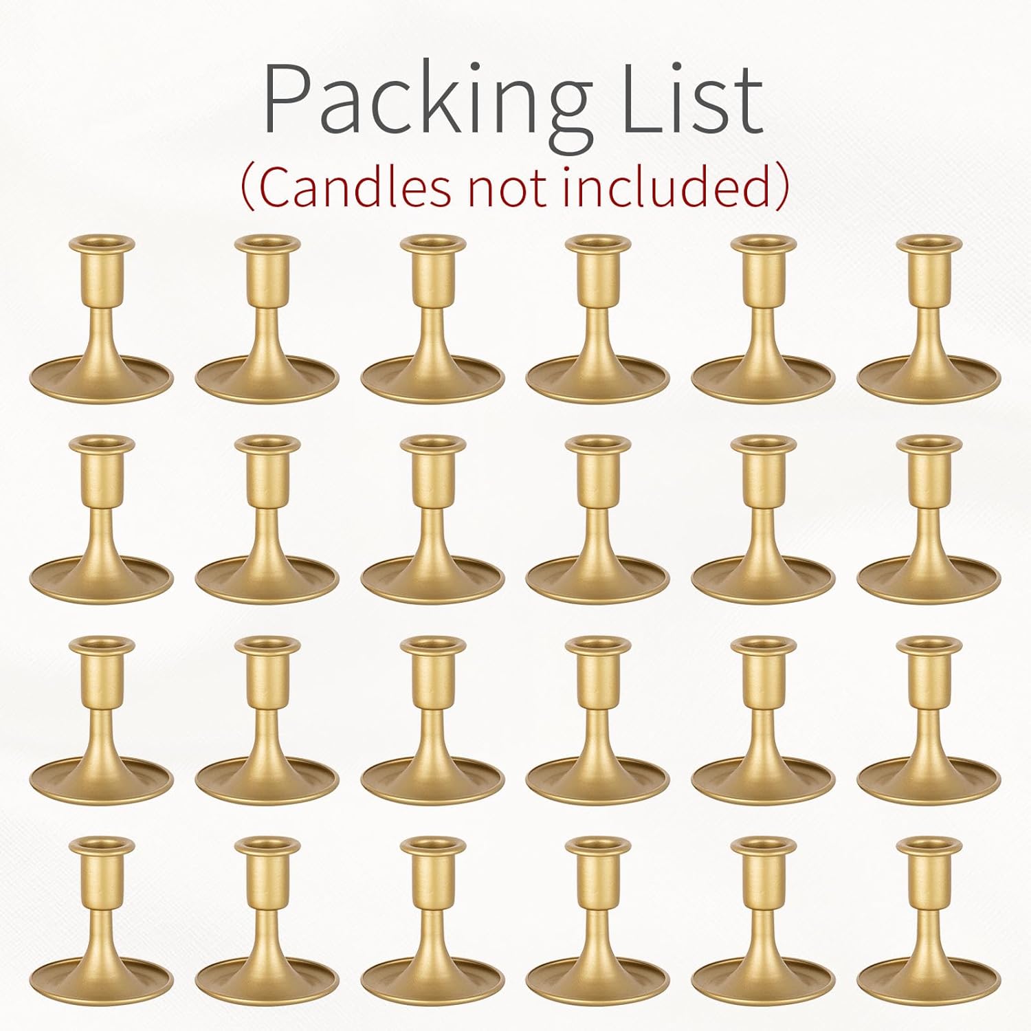 Gold Candle Holders Candlestick Holders: Set of 24 Candle Taper Holders Metal Candle Holders for Candlesticks for Wedding Centerpiece Party Chrismas Mantel Home Decor