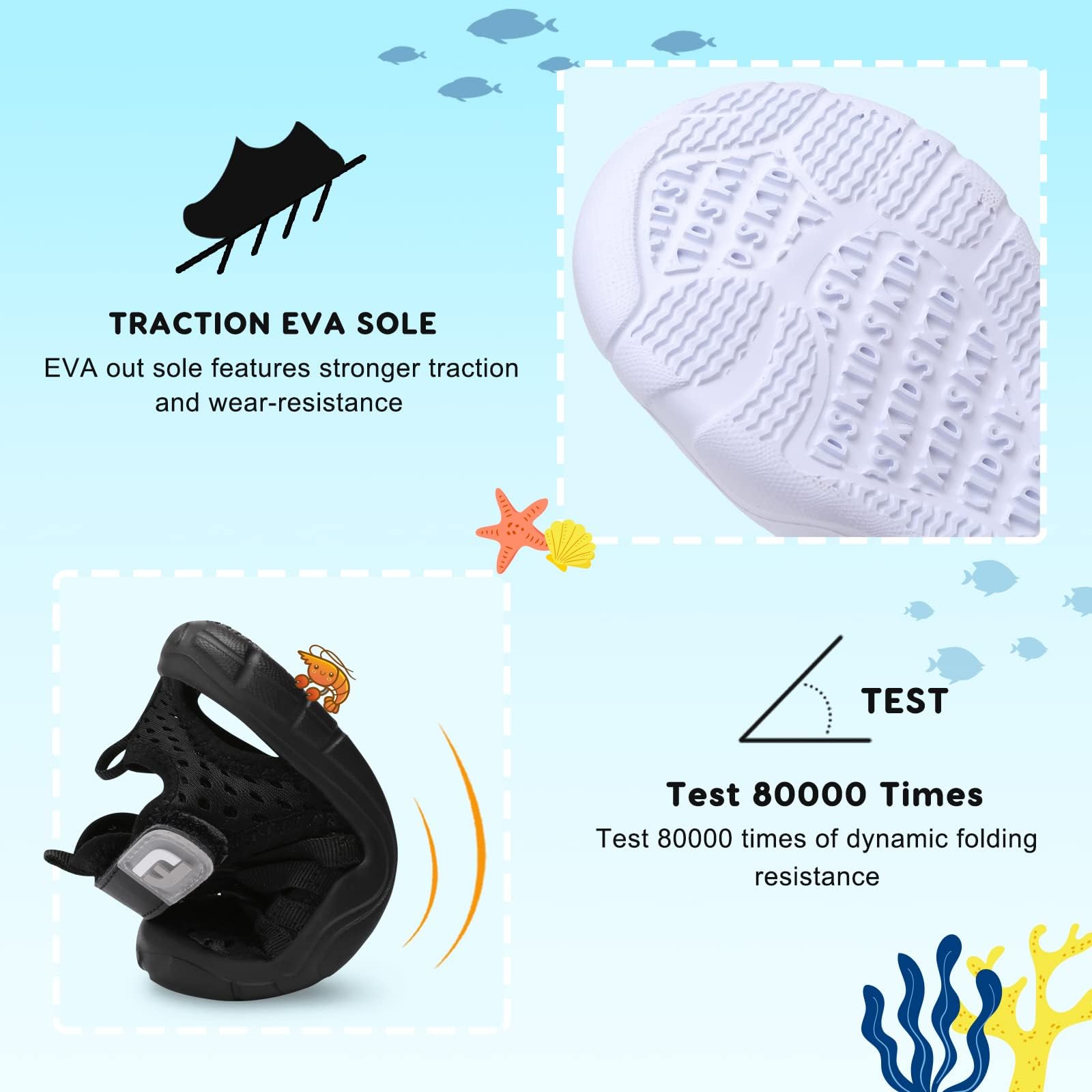 JOINFREE Toddler Boys Girls Water Shoes Breathable Qucik Dry Sport Beach Sandals Lightweight Barefoot Flexible — view 4