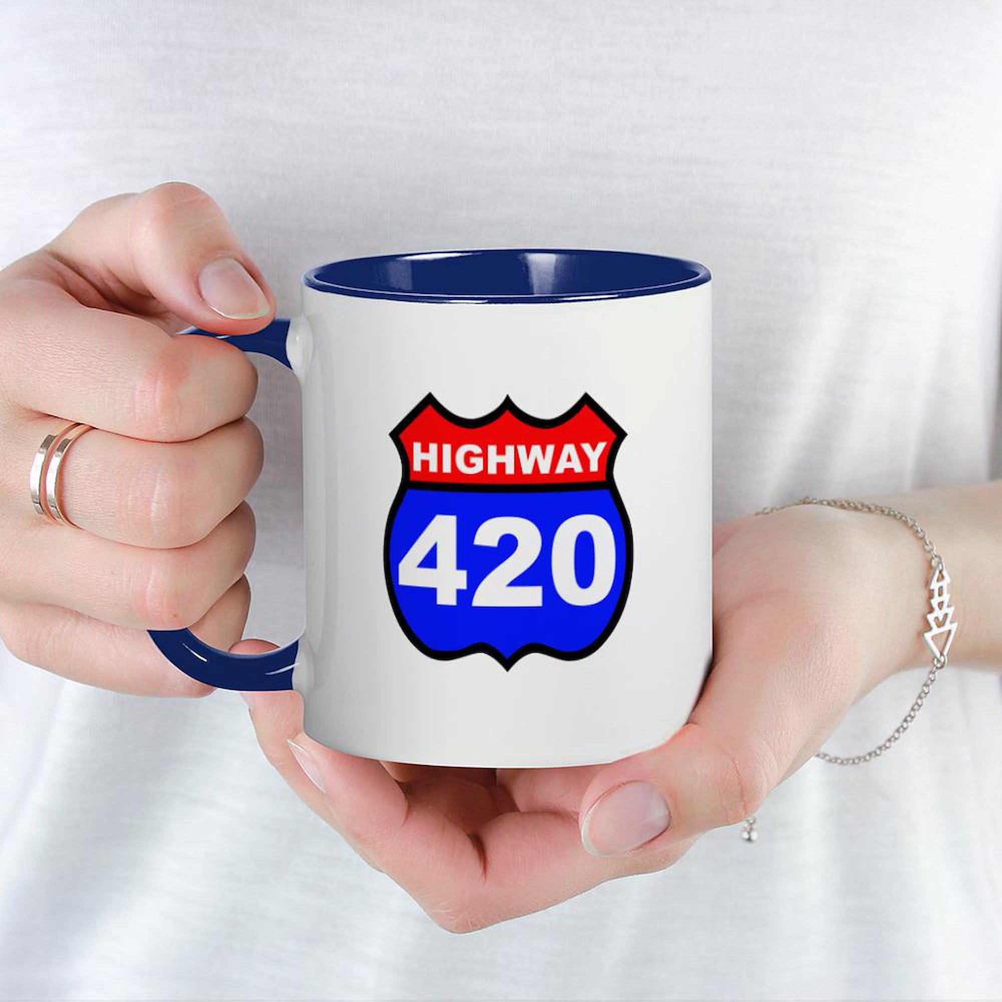 Amazon.com | CafePress Highway 420 Mug 11 oz (325 ml) Ceramic Coffee Mug: Coffee  Cups & Mugs