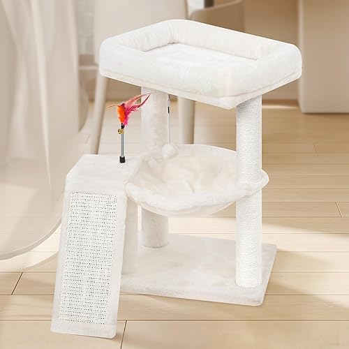 Vista 5 de YOUPET - Árbol para gatos con poste rascador para gatos de interior, torre para gatos con tabla de rascar y bolas de juguete divertidas, torre