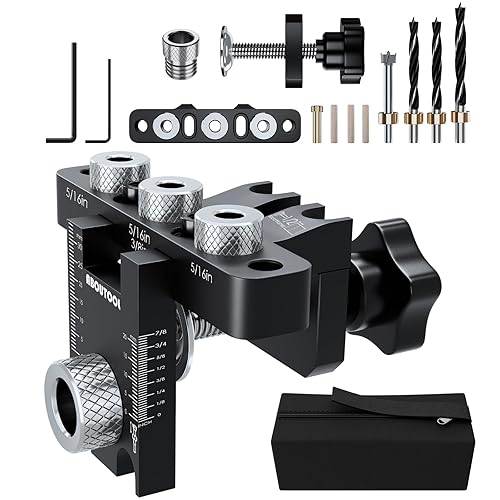 Kit de plantilla de taco autocentrado - Kit de plantilla de taco para agujeros rectos, herramienta ajustable de ancho para juntas de carpintería,