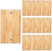 Vista 27 de 4 placas de interruptor de luz de palanca simple de madera maciza de 4.5 x 2.76 pulgadas, cubierta de interruptor de luz de bambú de calidad