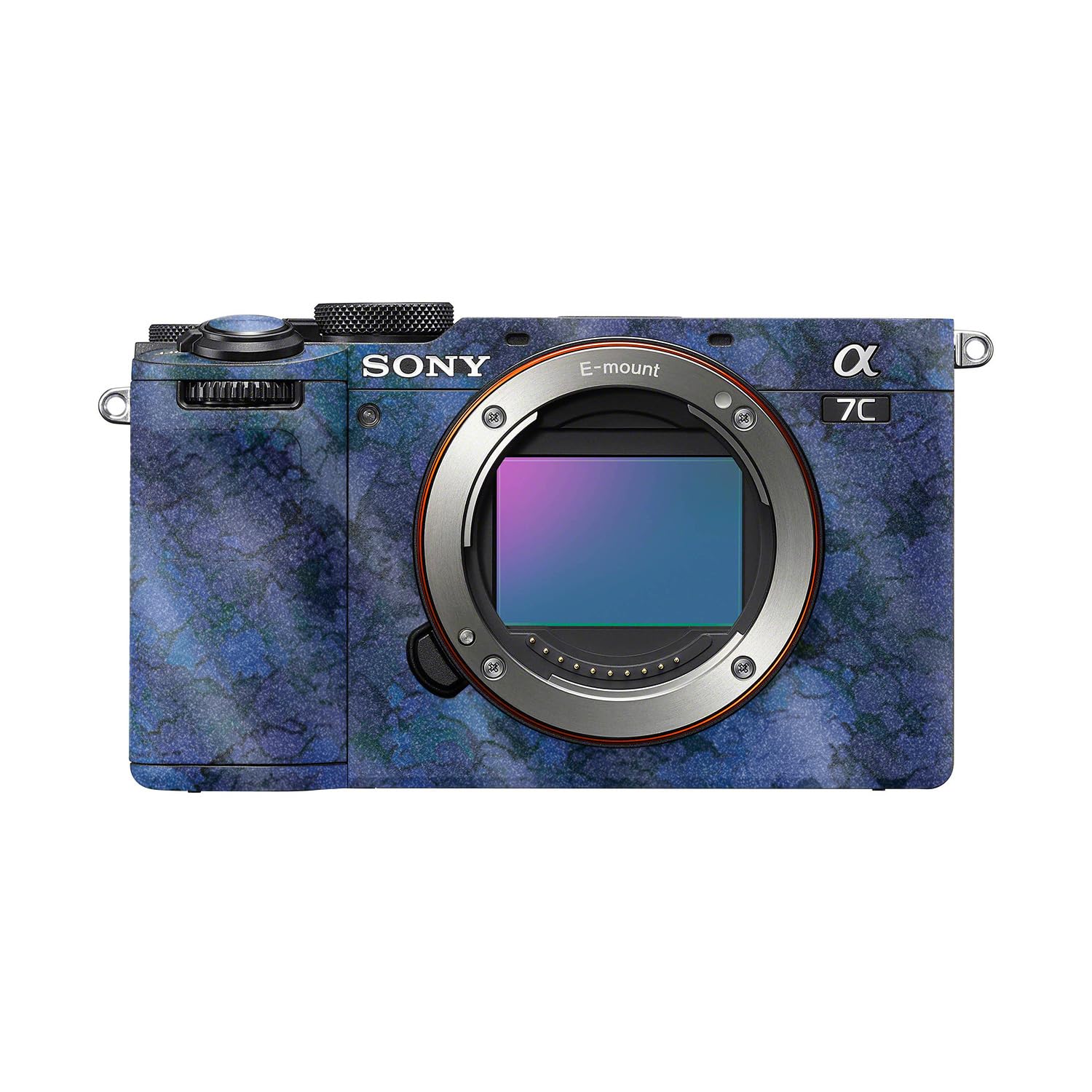 Glossy Glitter Camera Skin Compatible with Sony A7C Mark II (2023) - Blue Ice - Premium 3M Vinyl Protective Wrap Decal Cover - Easy to Apply | Crafted in the USA by MightySkins