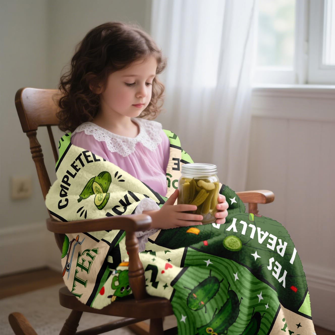 Pickle Gifts Blanket 50"x40", Pickles Gift for Pickle Lovers, Pickles Themed Present for Girl Boy Teens Kids, Birthday Gift Ideas for Her Him Women Men, Funny Gag Throw Blankets