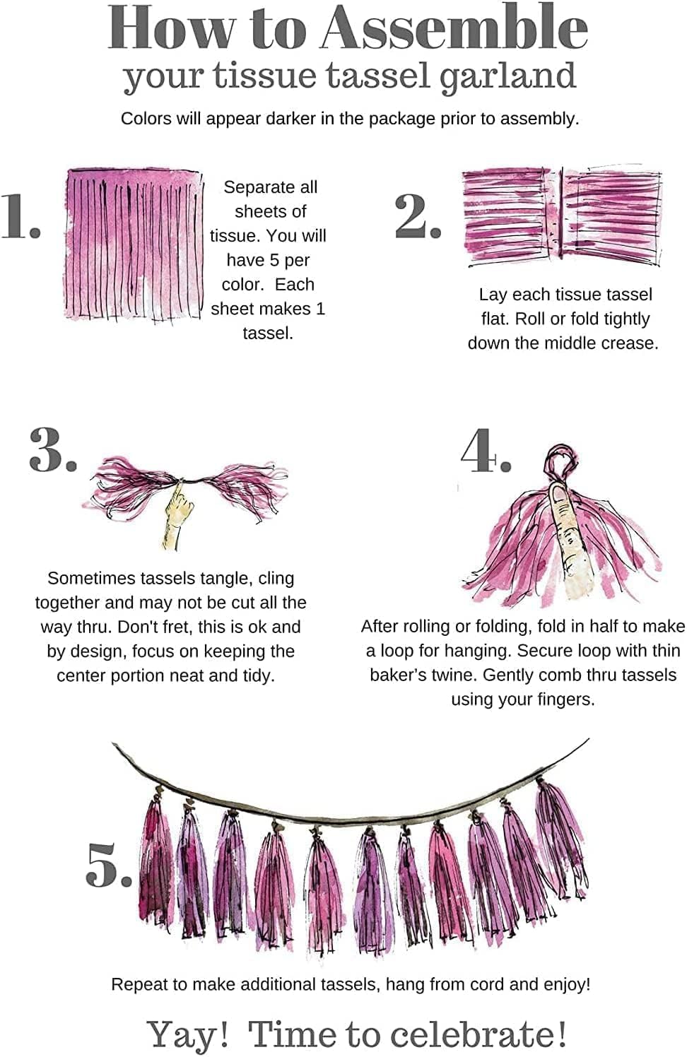 Dusty Sage Green Purple Lilac Lavender Party Decorations Paper Tassel Garland Banner Fringe Streamers Wildflower Fairy Birthday Baby Shower Wedding Bachelorette Tea Party Nursery Wall Hanging Décor - Image 5