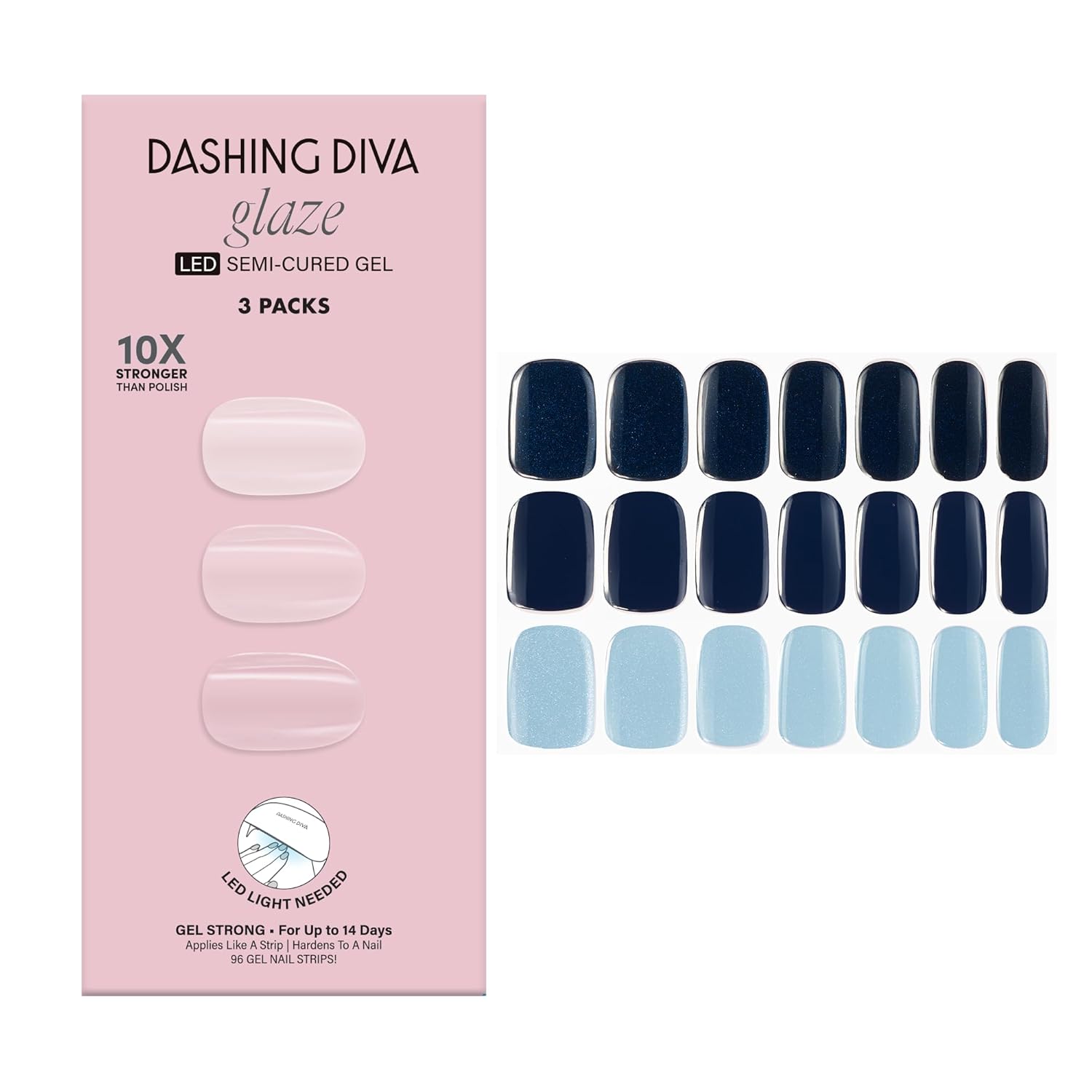 Dashing Diva Glaze Nail Strip 3-in-1 Kit - Best of Nudes - Long Lasting, Chip Resistant, Semi-Cured Gel Nail Strips - Contains 96 strips, 3 prep pads, 3 manicure sticks, 1 nail file